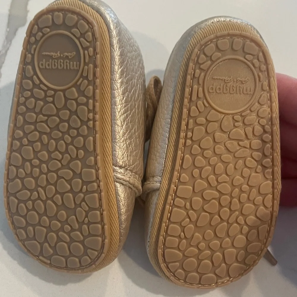 Myggpp Gold Baby Shoes